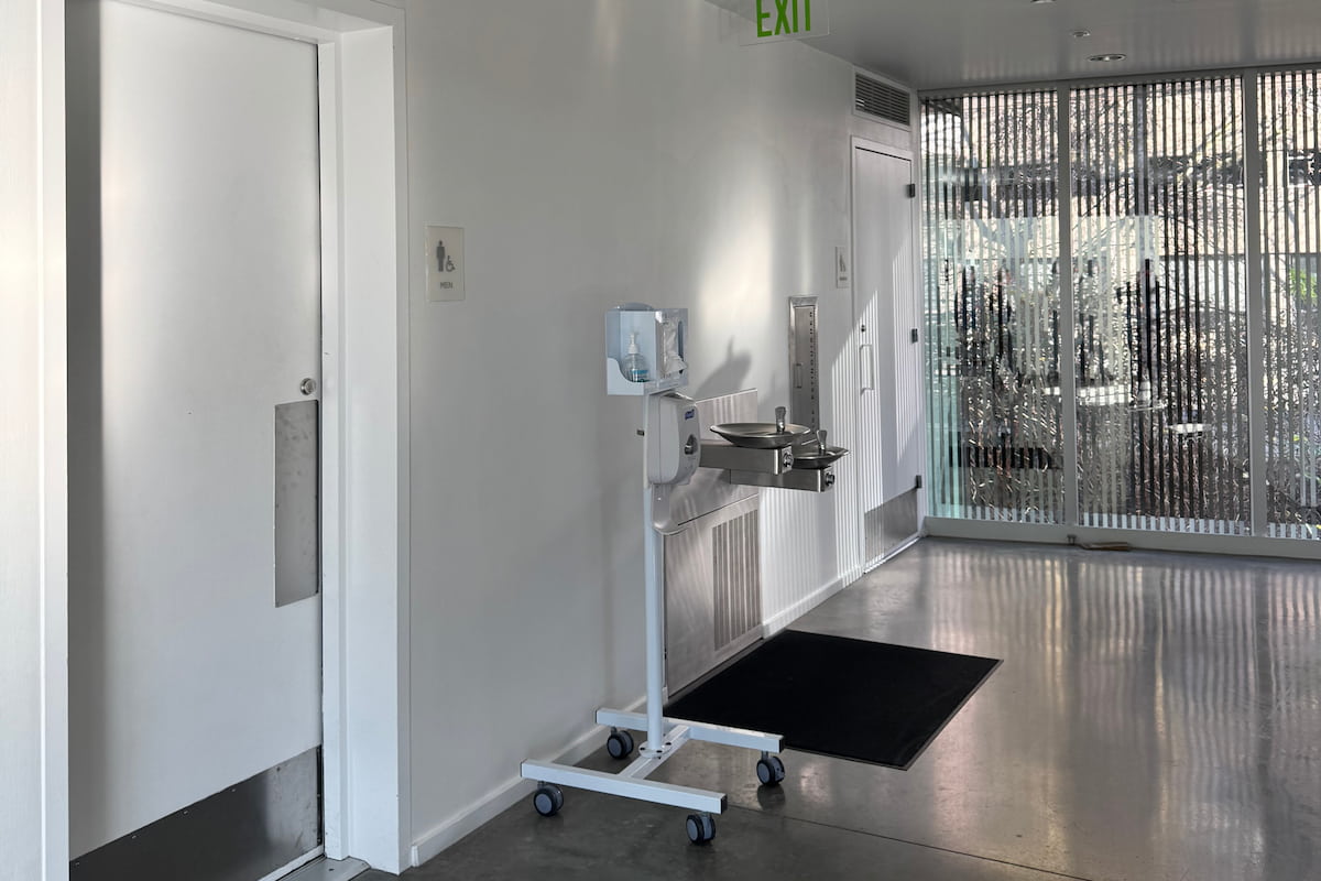 Restrooms closest to the beach are located inside of the PACCAR Pavillion.